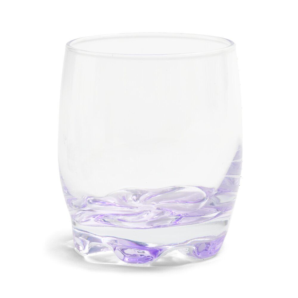 Lot de 3 verres 29cl en verre transparent fond coloré rose/violet/orange