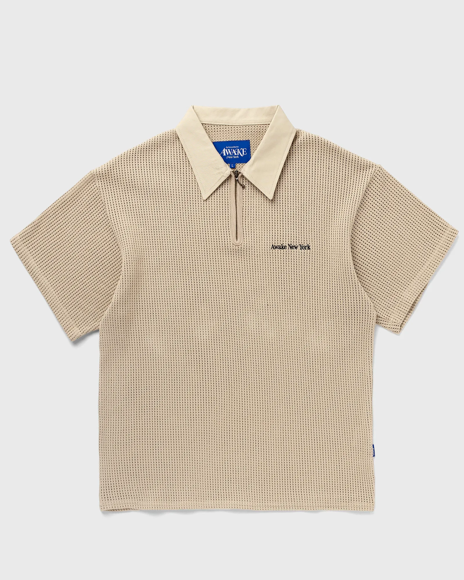 Awake OPEN KNIT EMBROIDERED POLO