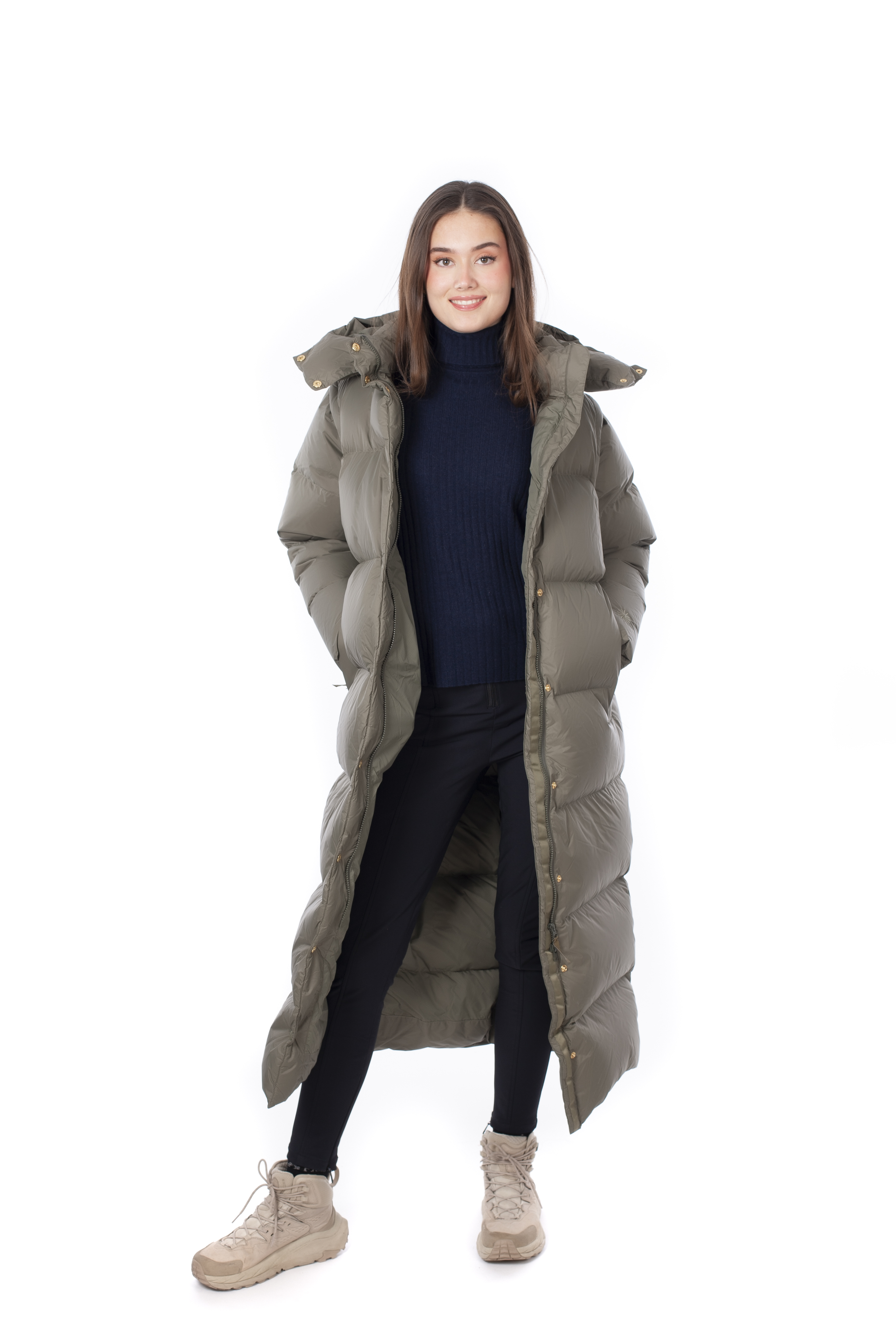 Capella Down Coat Multi Dame Tea Leaf