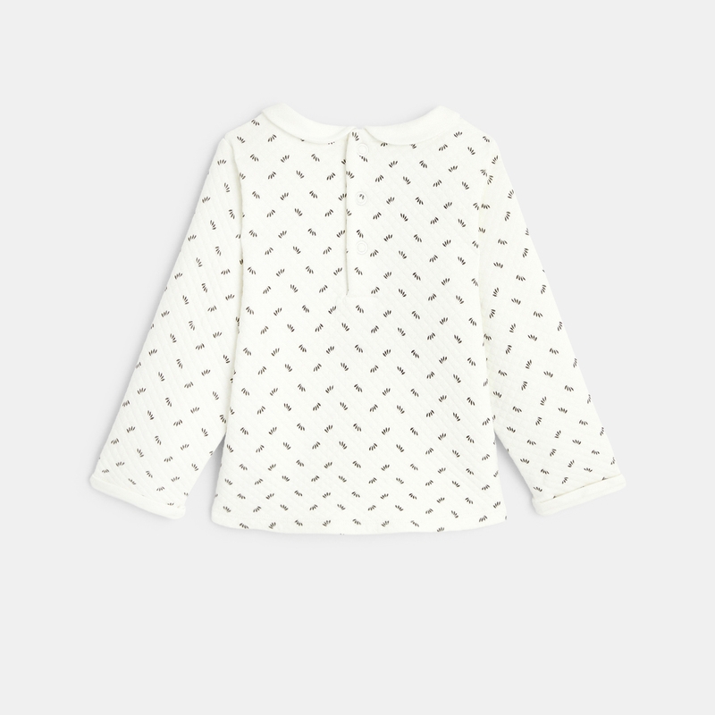 Sweat molleton matelassé imprimé nature bébé fille