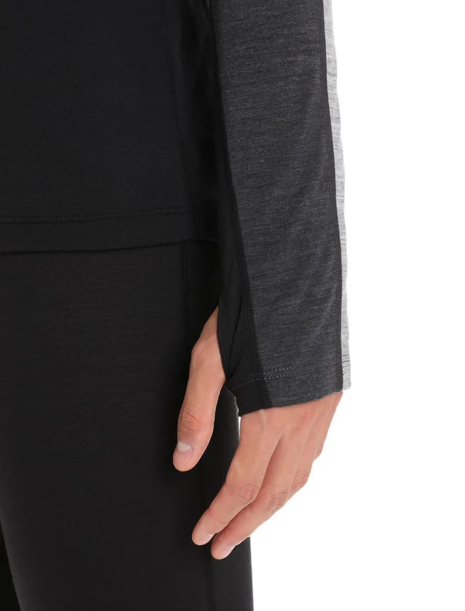 Icebreaker Men's 125 Zoneknit™ Long Sleeve Crewe Jet Heather/Black/Metro Heather