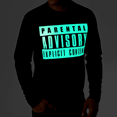 Tee Shirt Manches Longues Glow In The Dark Noir