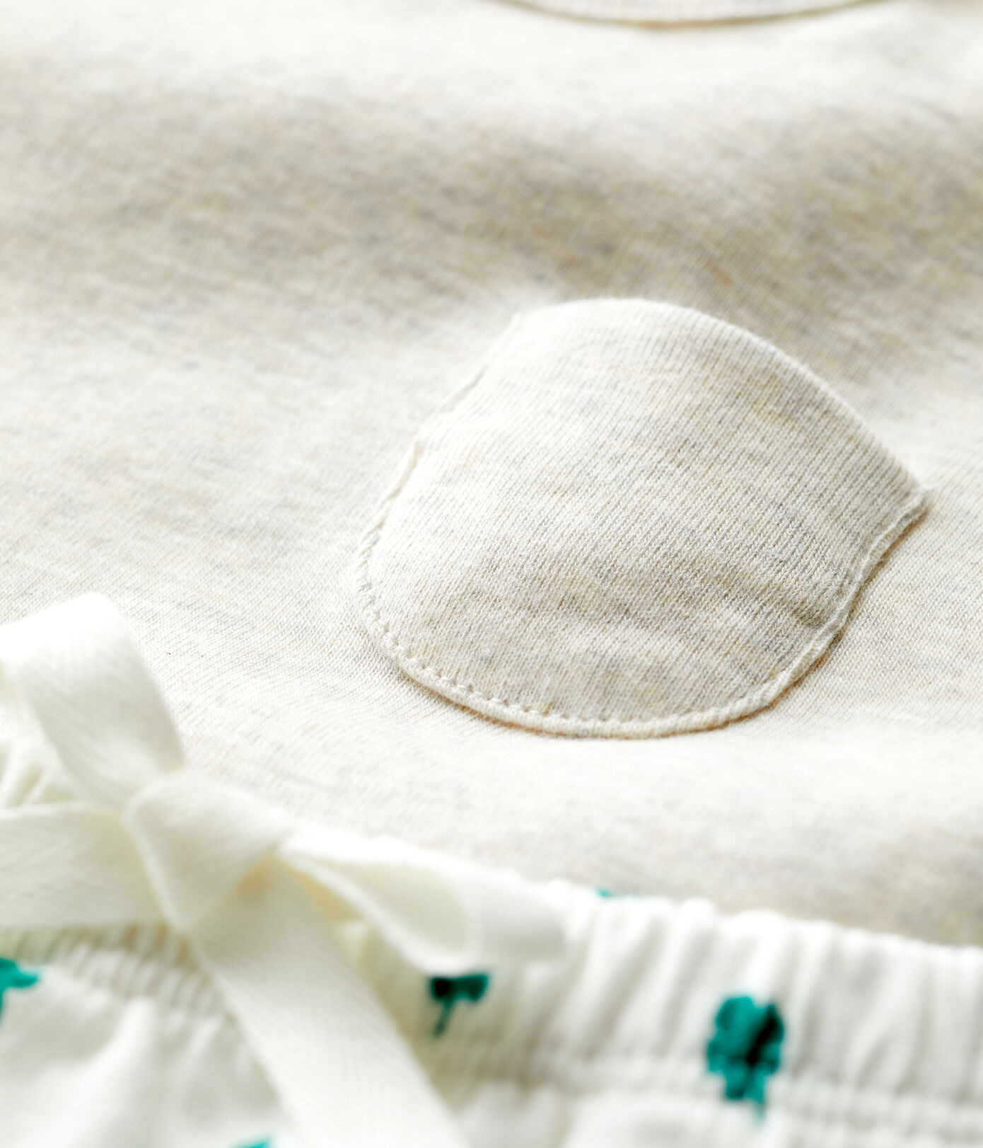 Ensemble 2 pièces imprimé végétal en molleton bio bébé