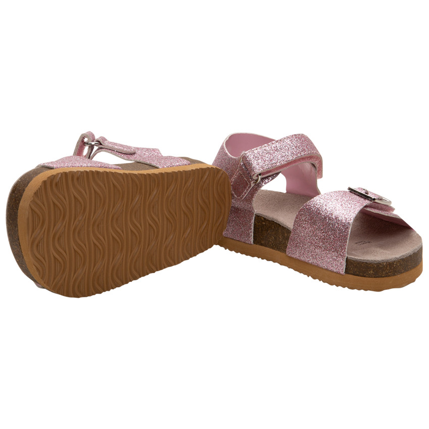 Sandales pailletées à scratchs pour bébé fille