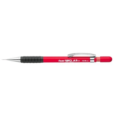 Pentel Druckbleistift 120 A3DX, 0.3 mm, HB, rot