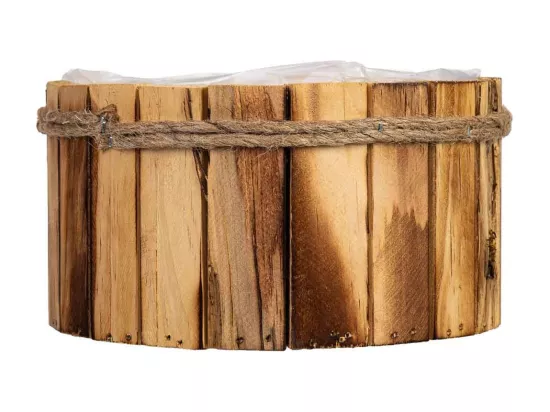 Panier rond en bois 19x19x10h cm