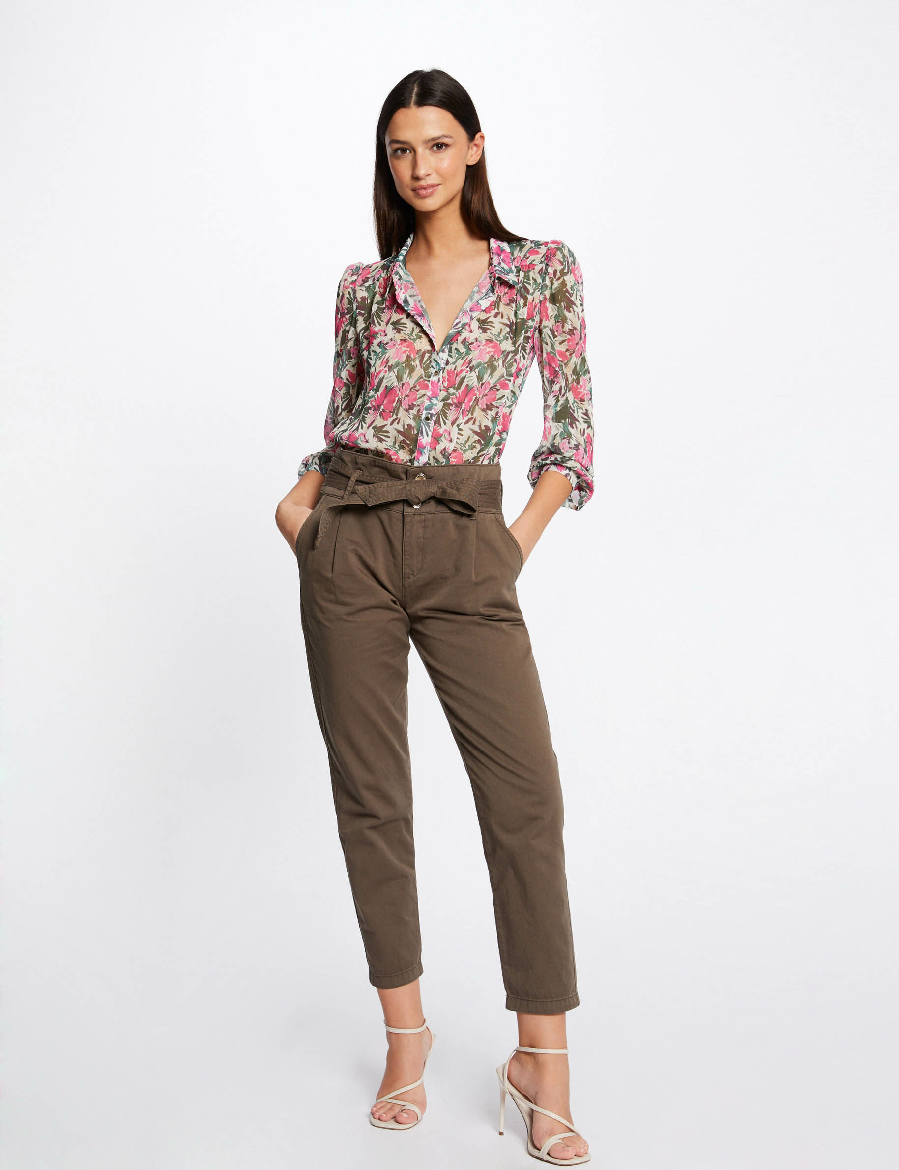 Chemise manches longues imprimé floral multico femme - multico