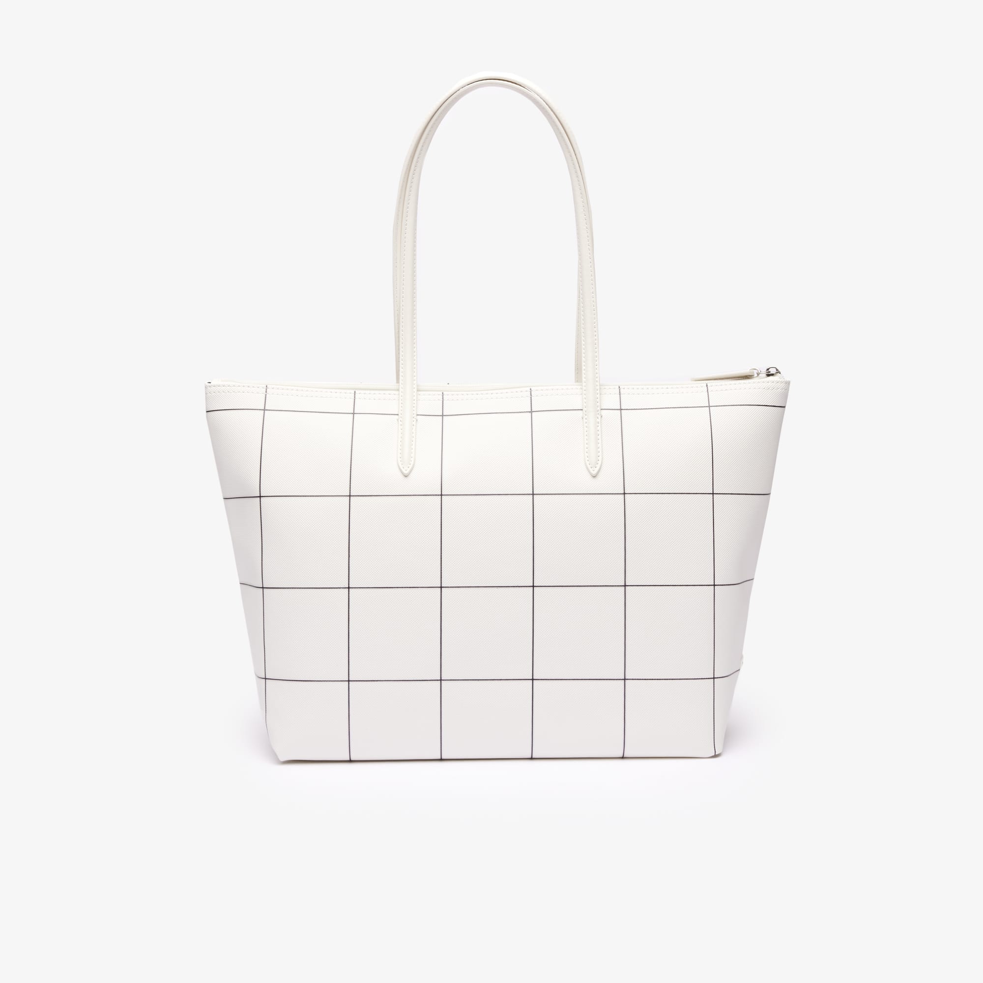 Grand sac cabas L.12.12 en toile enduite à carreaux Sacs à main & Cabas - Blanc - Lacoste - Femme