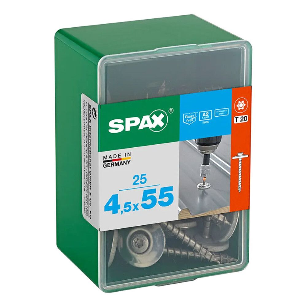 PLATELAGERSKRUE SPAX T-STAR T20 GALVANISERT 4,5X55MM 25STK