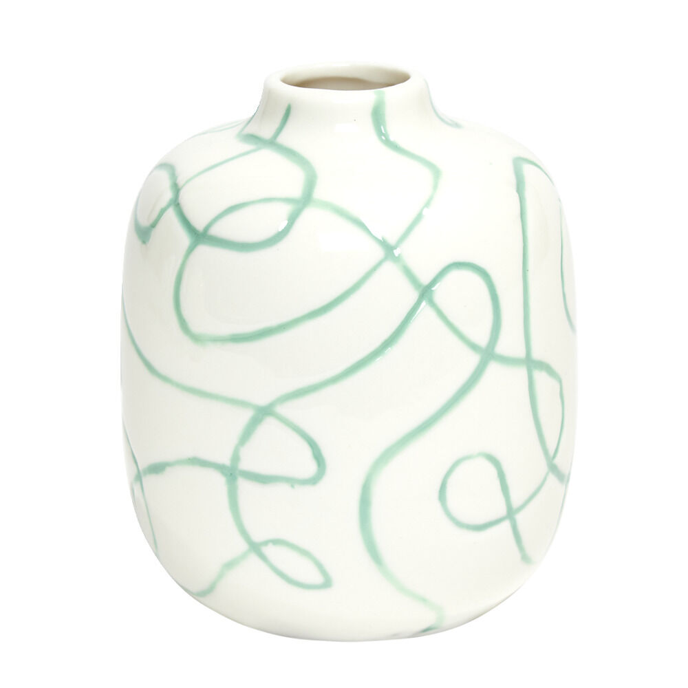 Vase en céramique motif courbe Ø7,5xH9,5cm (3 modèles)
