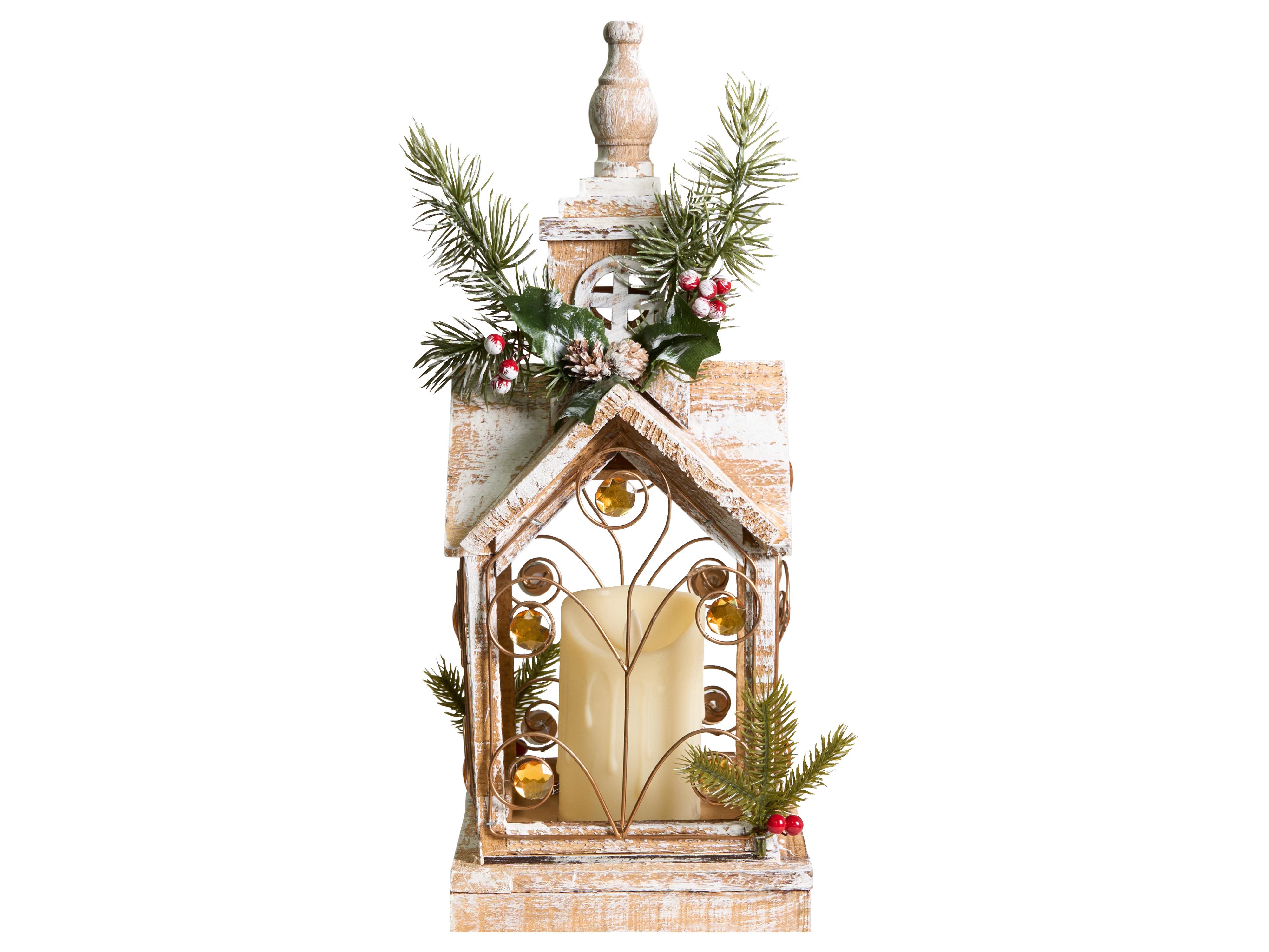 LED lantaarn SYVANSI Kerstpatroon 46 cm Lichtbruin