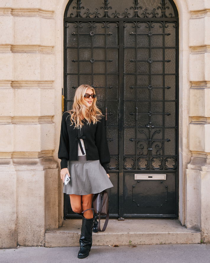 Neo Noir Muscado Knit Cardigan Black