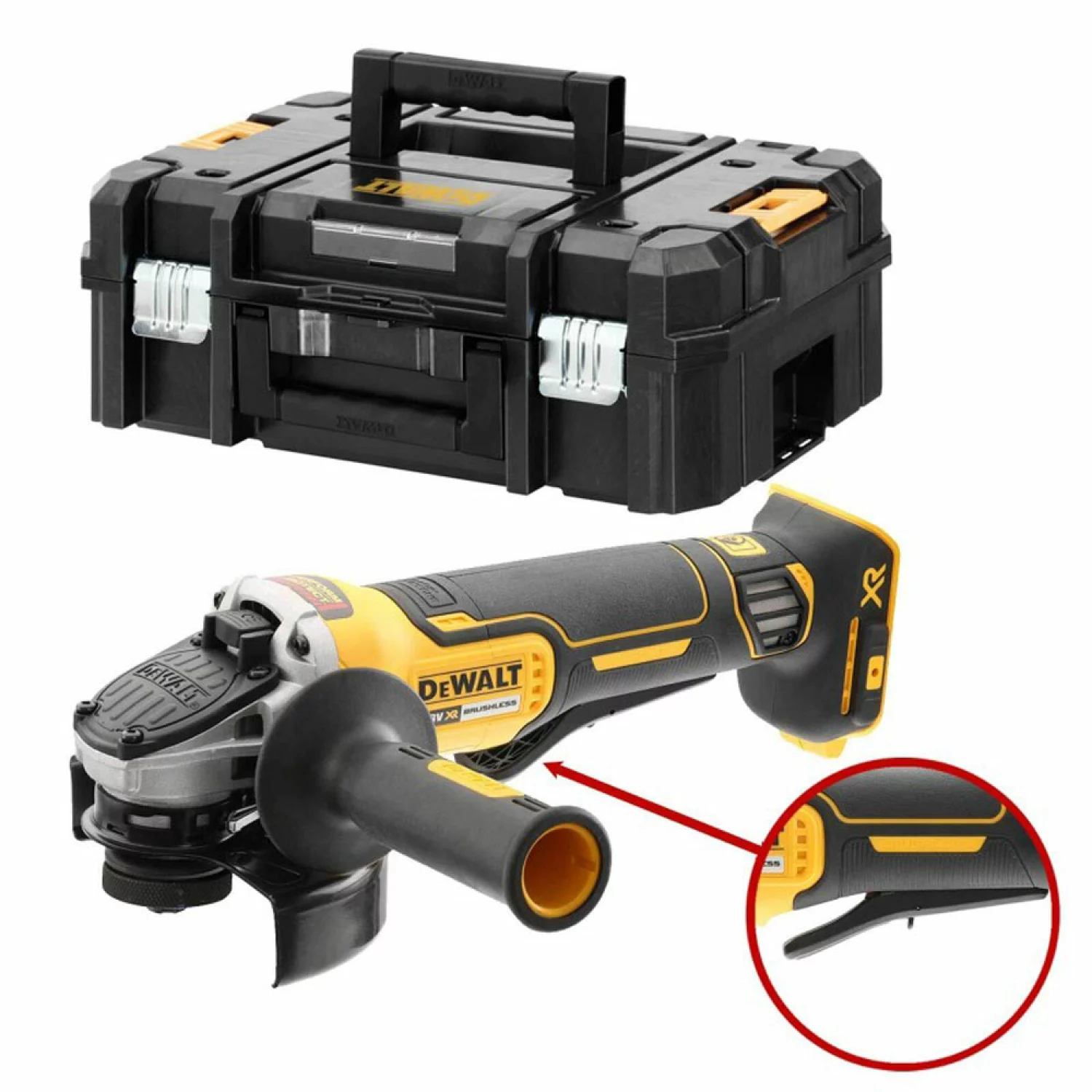 DeWALT DCG406NT 18V Li-Ion accu Haakse slijper body in TSTAK - 125mm - koolborstelloos