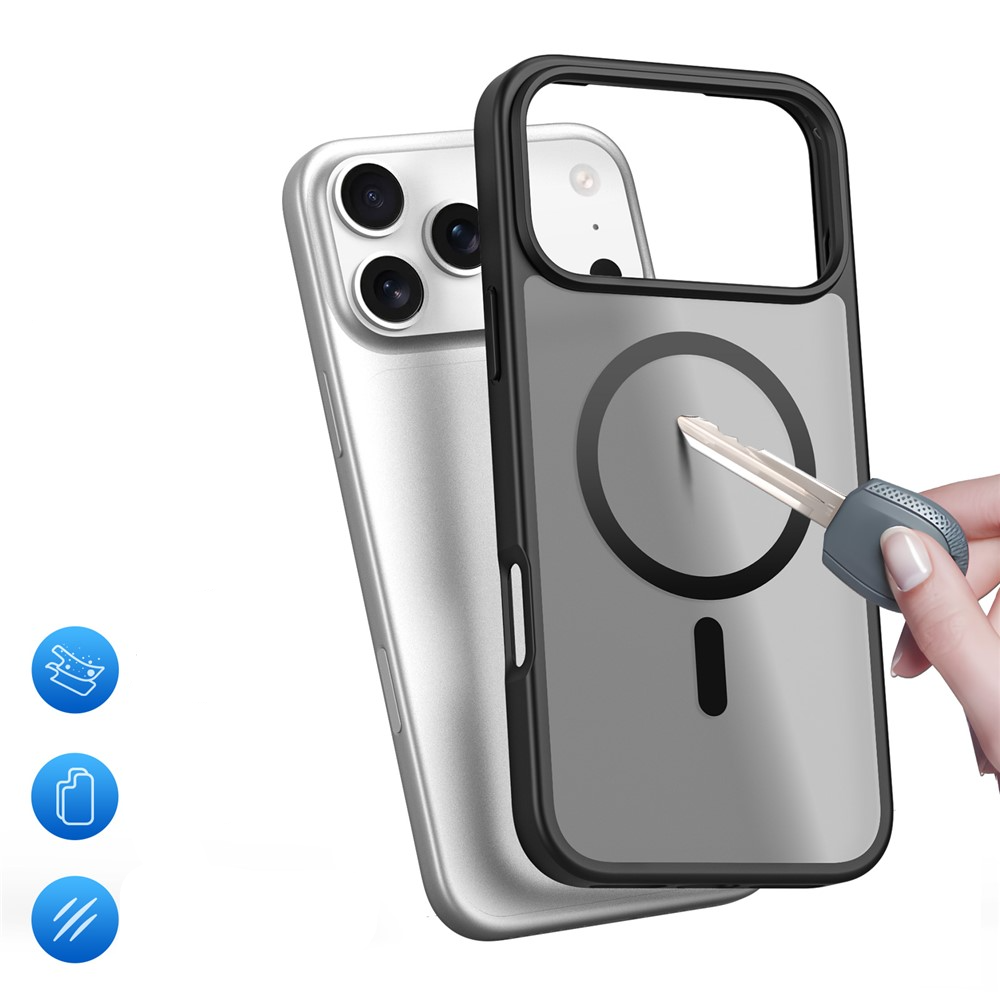 iPhone 17 Pro Max MagSafe Hybrid Hardcase Hülle mit TPU Bumper - Schwarz