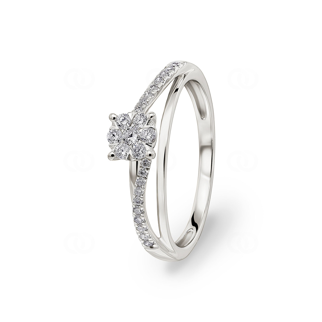 0.23 Karat Diamantring 750/18 K Weissgold