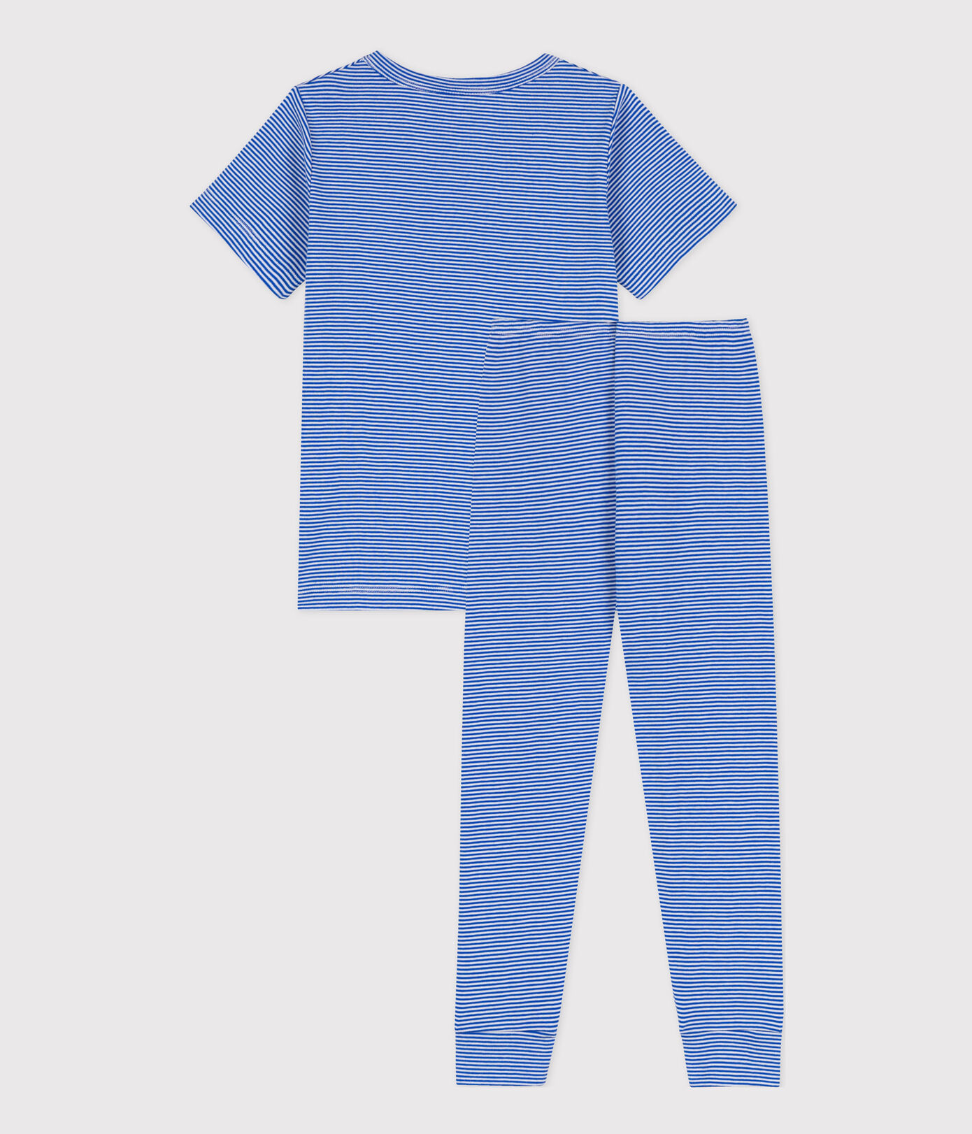 Pyjama manches courtes à rayures en coton petite fille/petit garçon