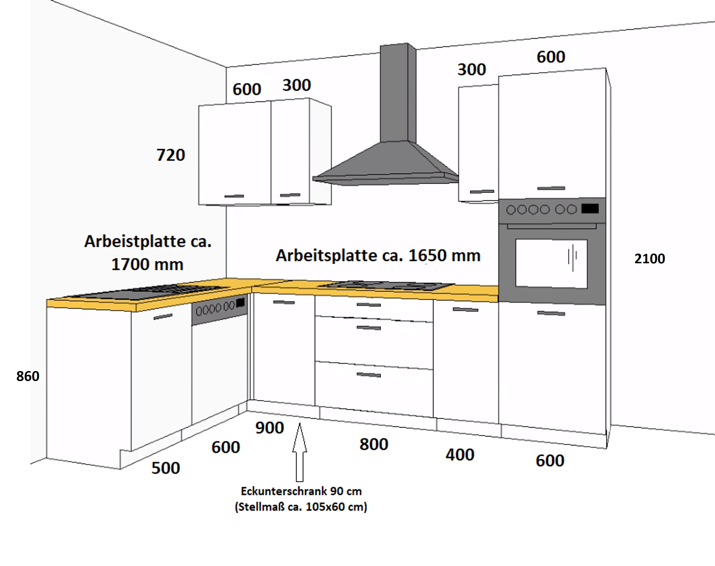 Landhaus Küche Stilo Grau 170x285cm Küchenzeile Einbauküche Eckküche Winkelküche