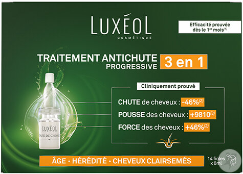 Luxéol Traitement Antichute Progressive 3en1 Ampoules 14x6ml