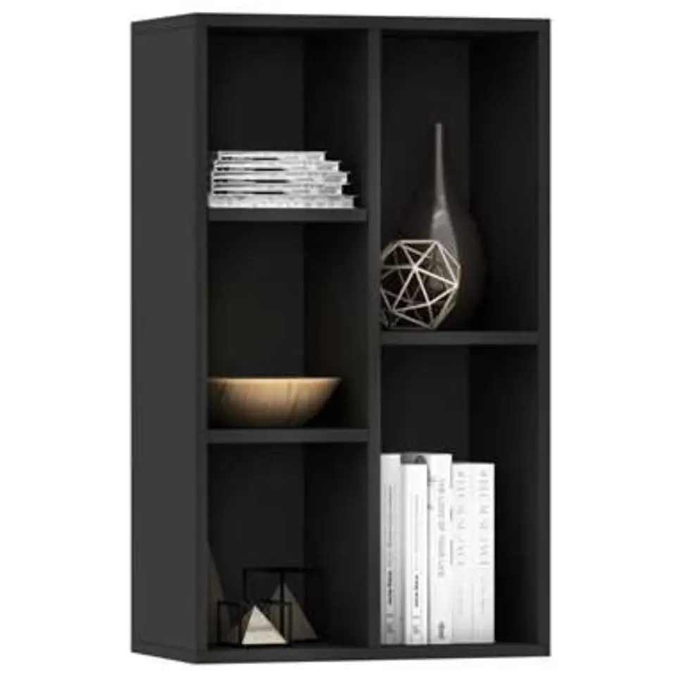 vidaXL - Boekenkast - Zwart - Bewerkt hout