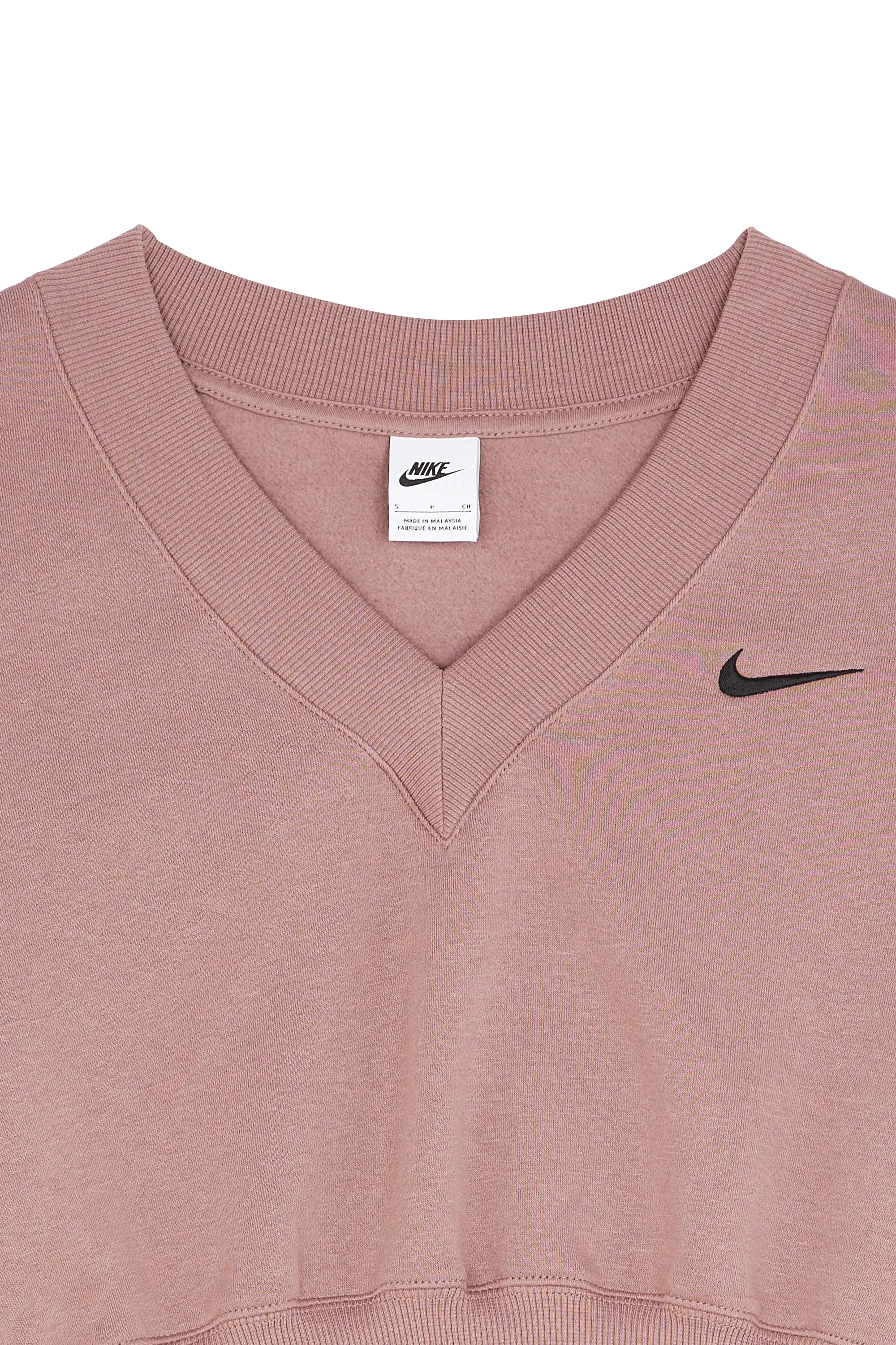 NIKE Sweatshirt W NSW PHNX FLC CROP VNECK Rose