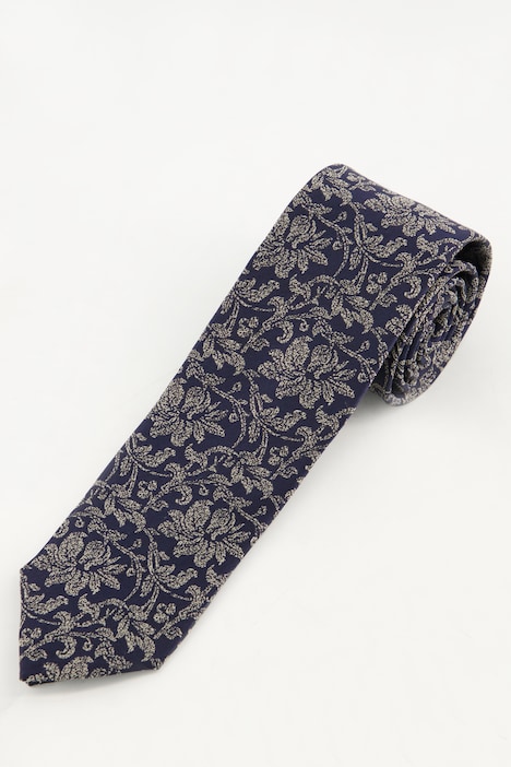 Seiden-Krawatte, florales Muster, Extralänge, 7,5 cm breit