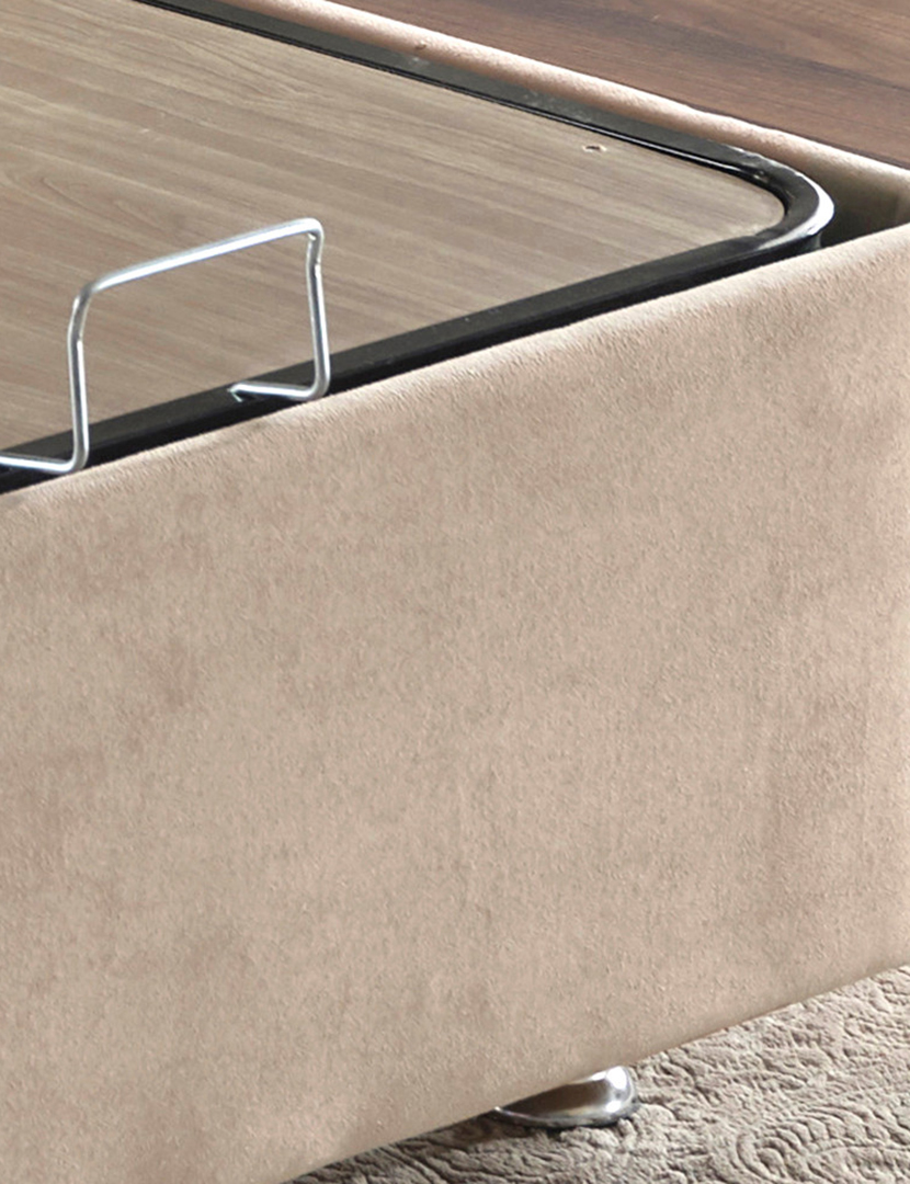 Bed base and headboard for single bed light brown