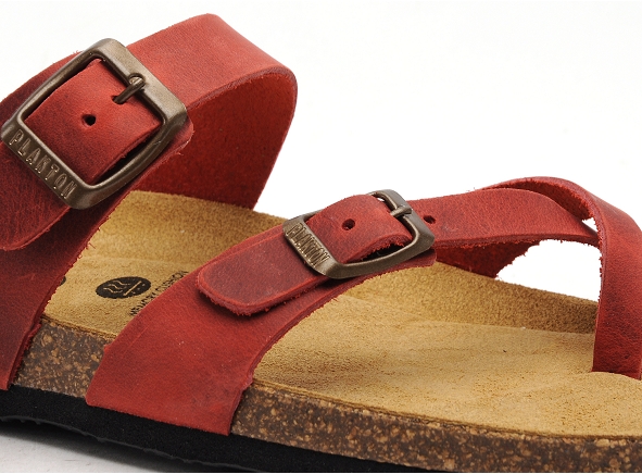 Plakton mules et sabots plats femme bombay rouge
