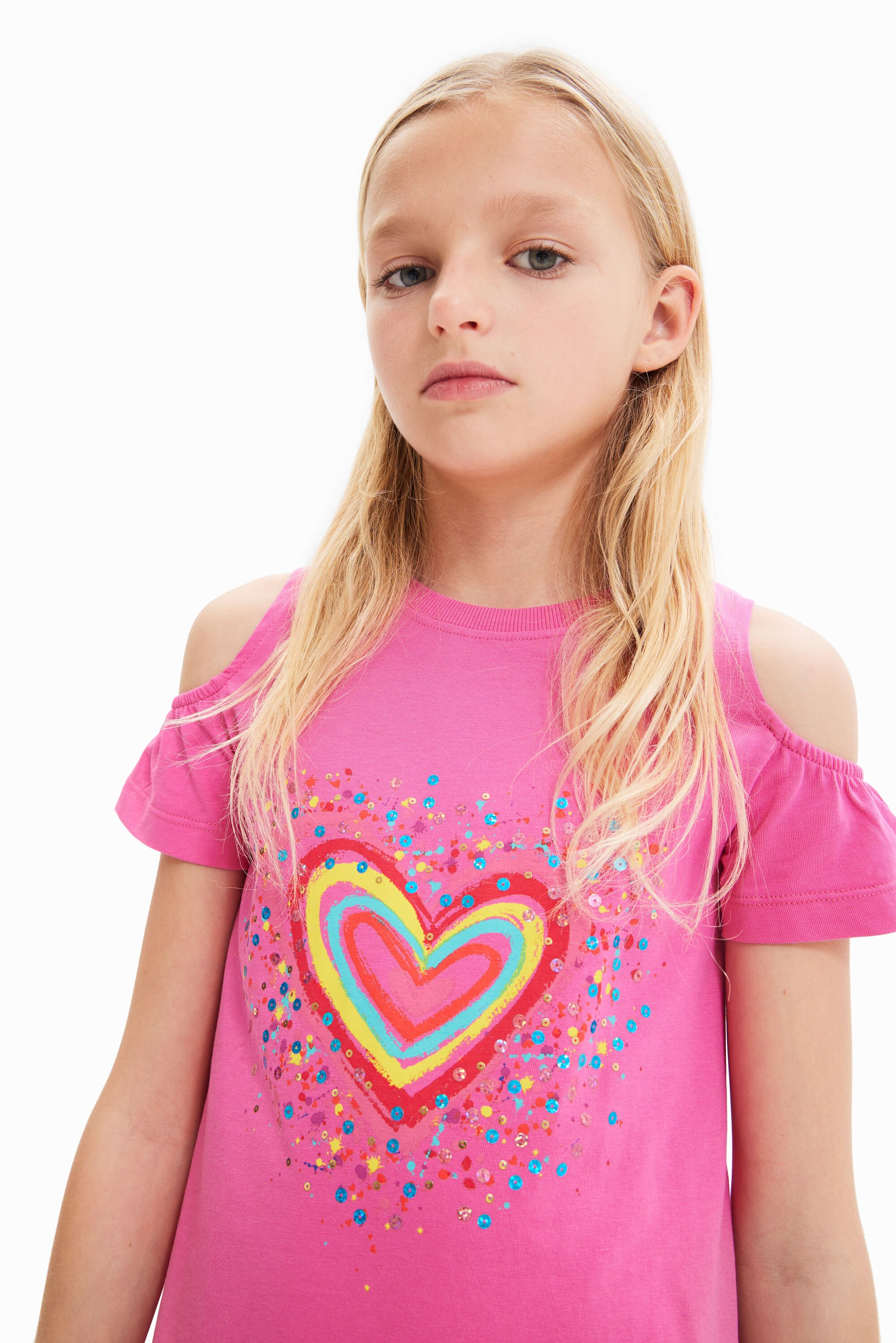 Robe t-shirt découpes cœur