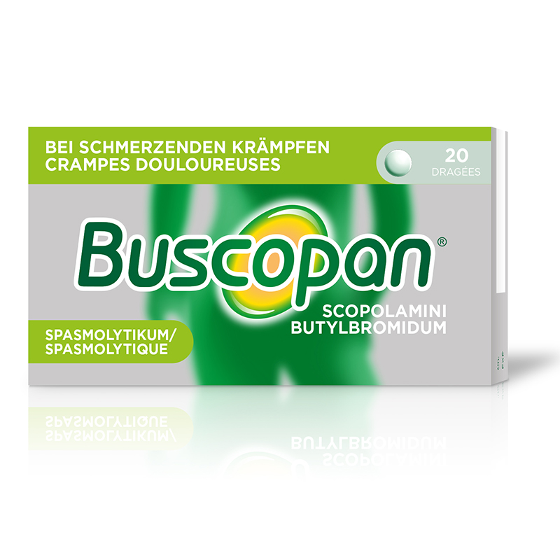 BUSCOPAN Drag 10 mg Blist 20 Stk<br>20 Stück, Blister, Überzogene Tablette