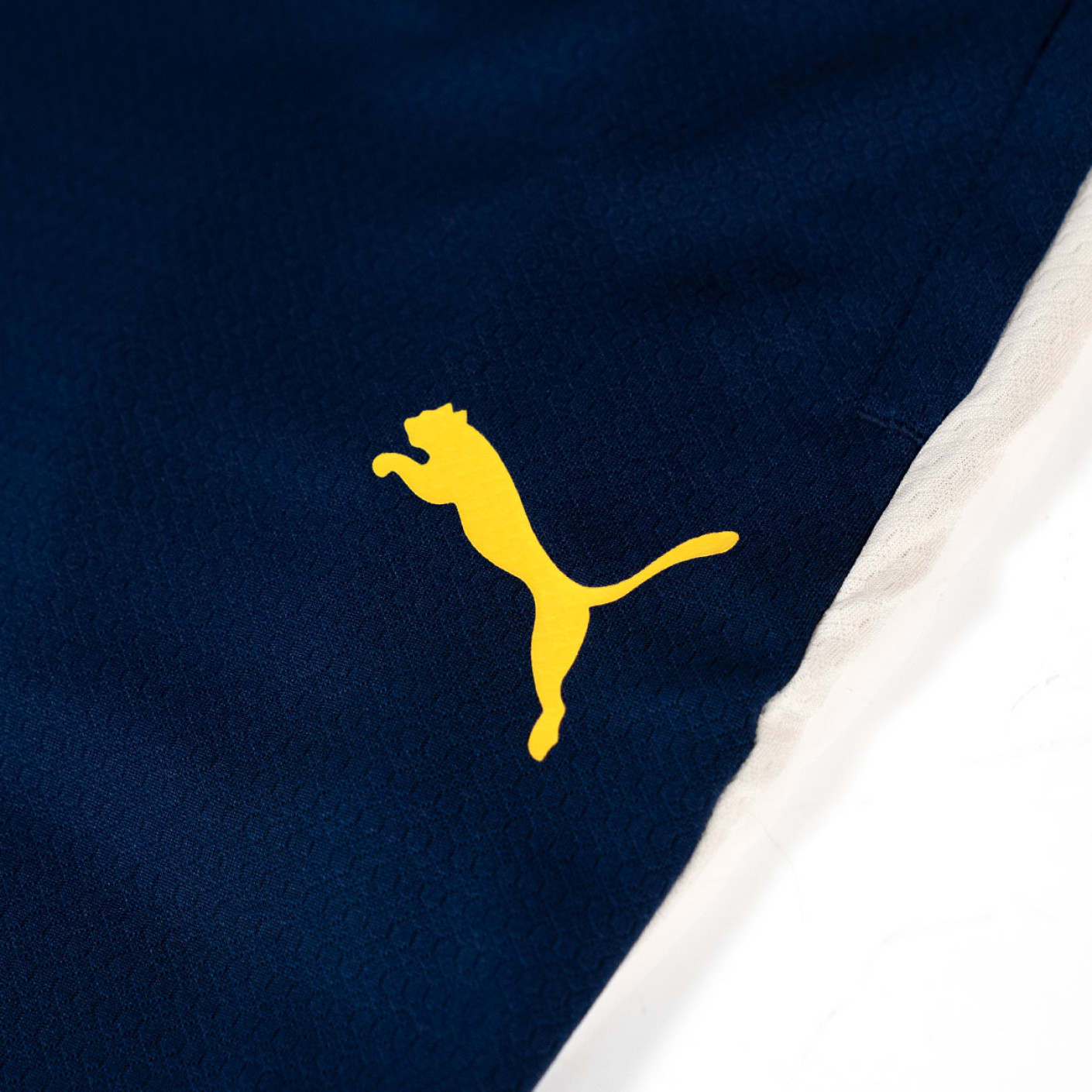 PUMA Portugal Trainingsbroek 2025-2026 Kids Donkerblauw Gebroken Wit Geel