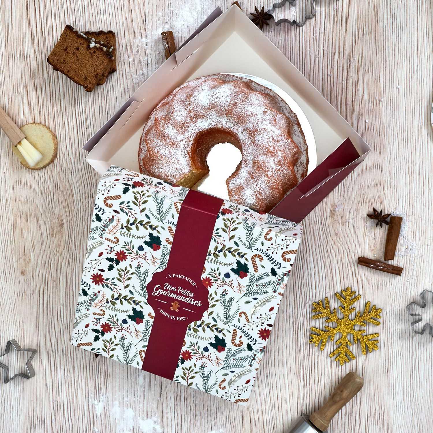 BOITE GATEAU NOEL D.25CM