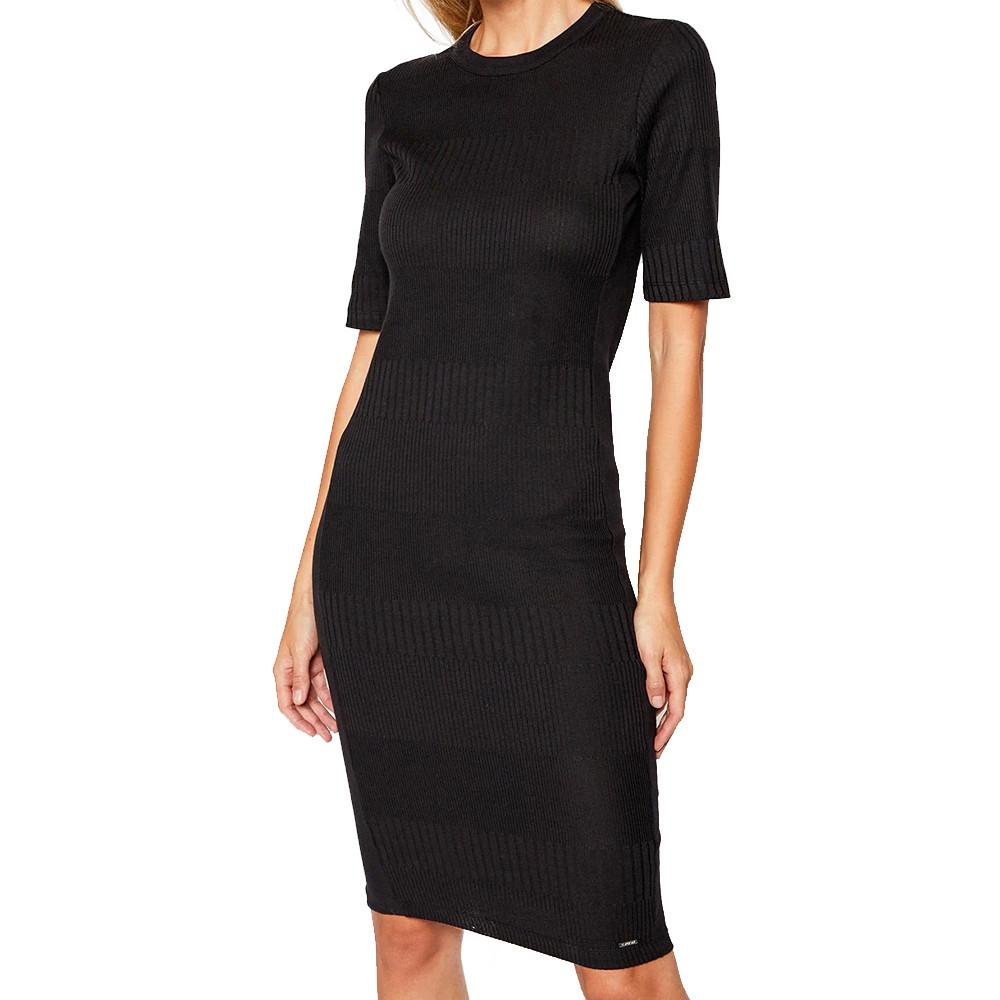 Superdry Robe en tricot noir femme Superdry NYC Multi Rib