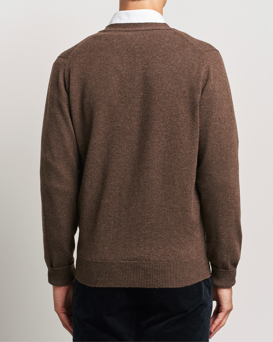 William Lockie Rob Lambswool Cardigan Mocha