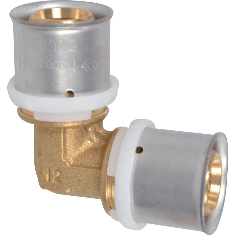 Pers kniekoppeling 90° 26mm