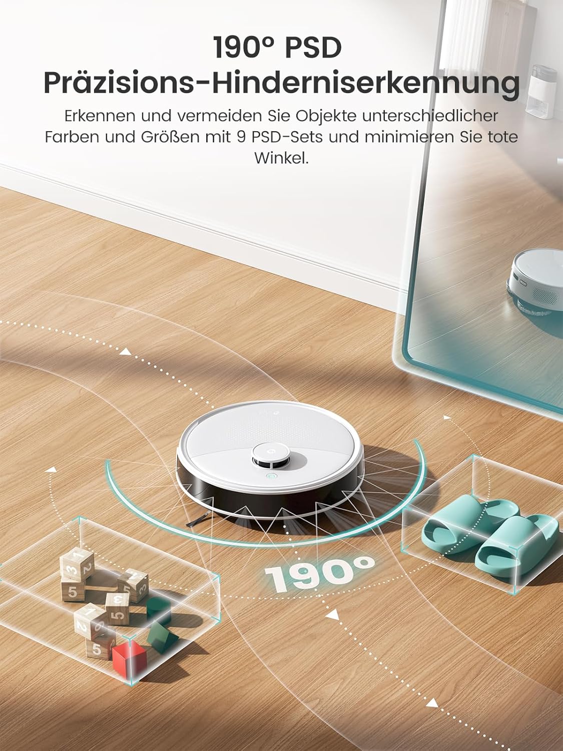 LEFANT M3 Gen2 Saugroboter mit Wischfunktion, 12000Pa Saugkraft Staubsauger Roboter, Anti-Verfilzungs-Seitenbürste, Hindernisvermeidung, LiDAR-Navigation, All-in-One Dock, App/Alexa/i Watch Steuerung