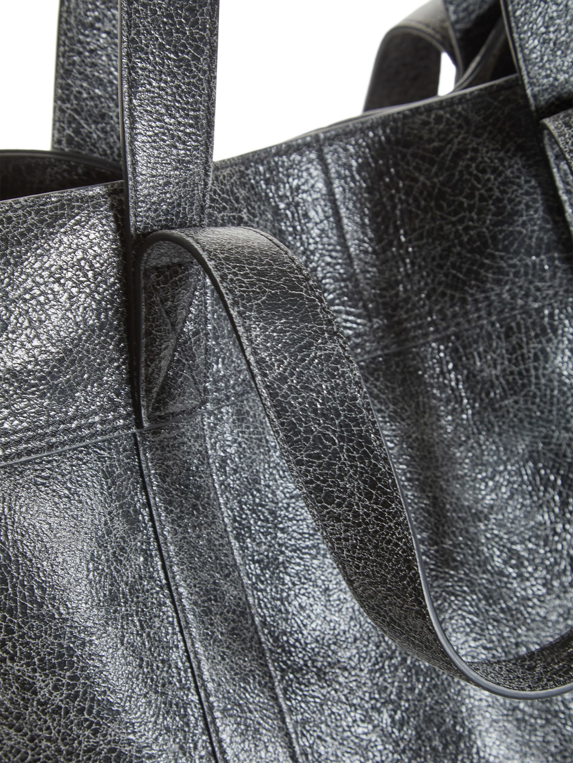 bolsa tote de couro craquelado
