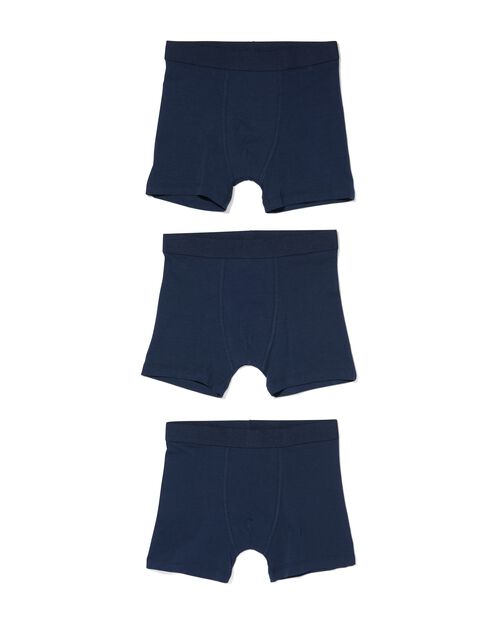 3 boxers basic enfant coton stretch bleu
