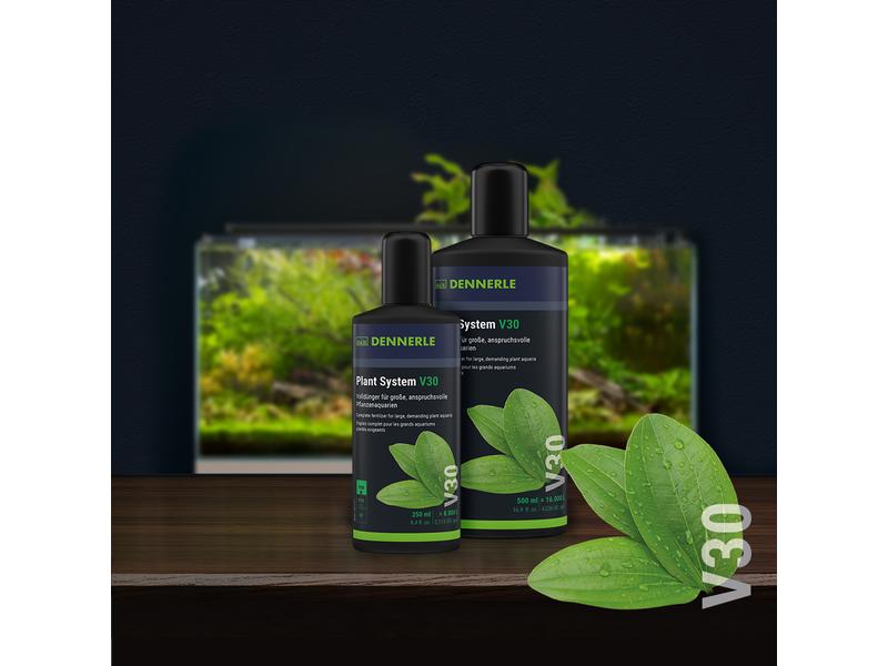Dennerle Pflanzendünger Plant System V30, 250 ml Volldünger für grosse, anspruchsvolle Pflanzenaquarien