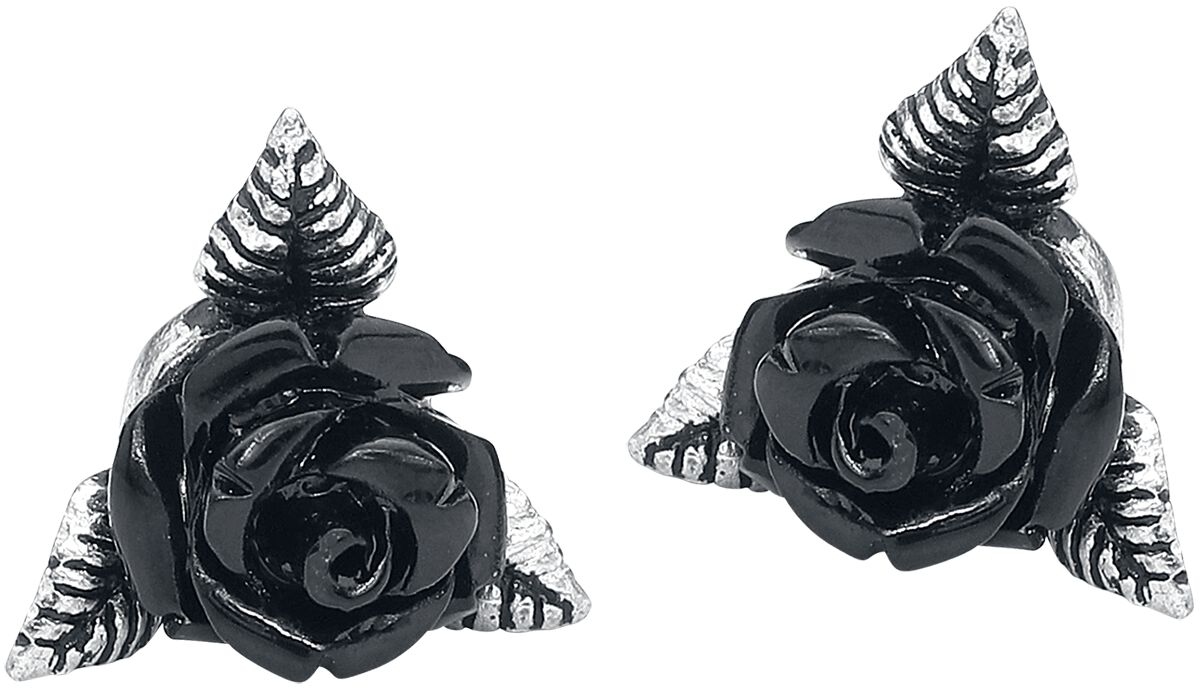 Clous D'Oreille Roses Noires | Alchemy Gothic Set de boucles d'oreilles