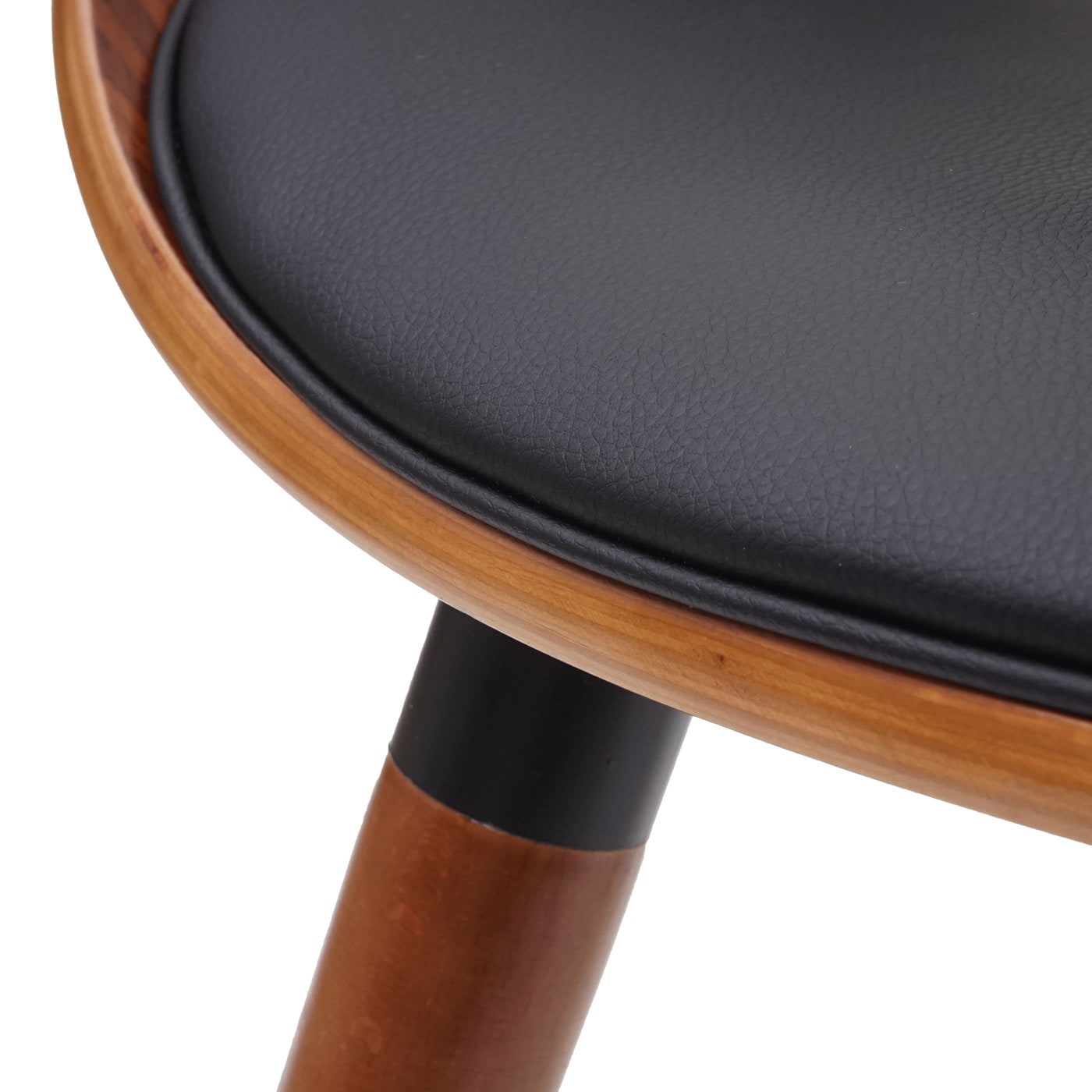 6er-Set Esszimmerstuhl MCW-D23, Küchenstuhl Stuhl, Retro-Design ~ Kunstleder schwarz