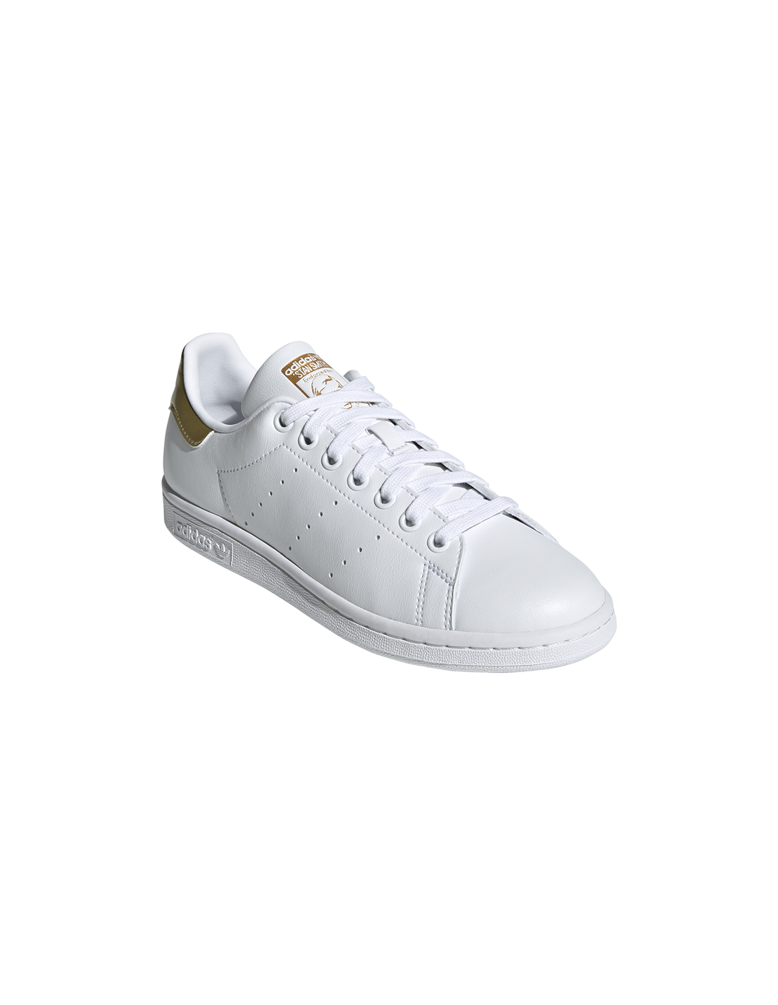 adidas sneakers mixte stan smith w vegan blanc or