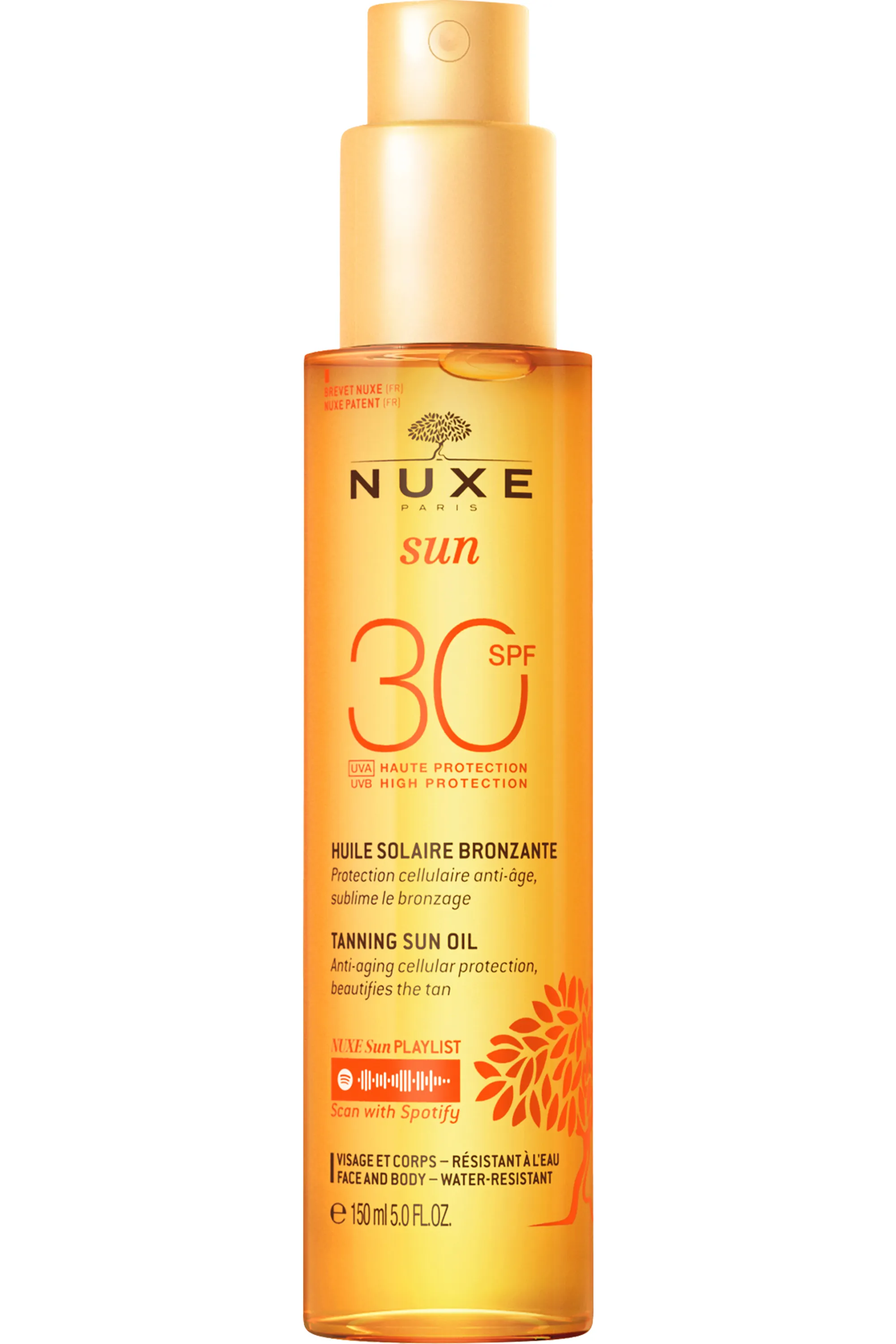 Nuxe Huile bronzante visage et corps haute protection SPF30 Nuxe Sun-150 ml