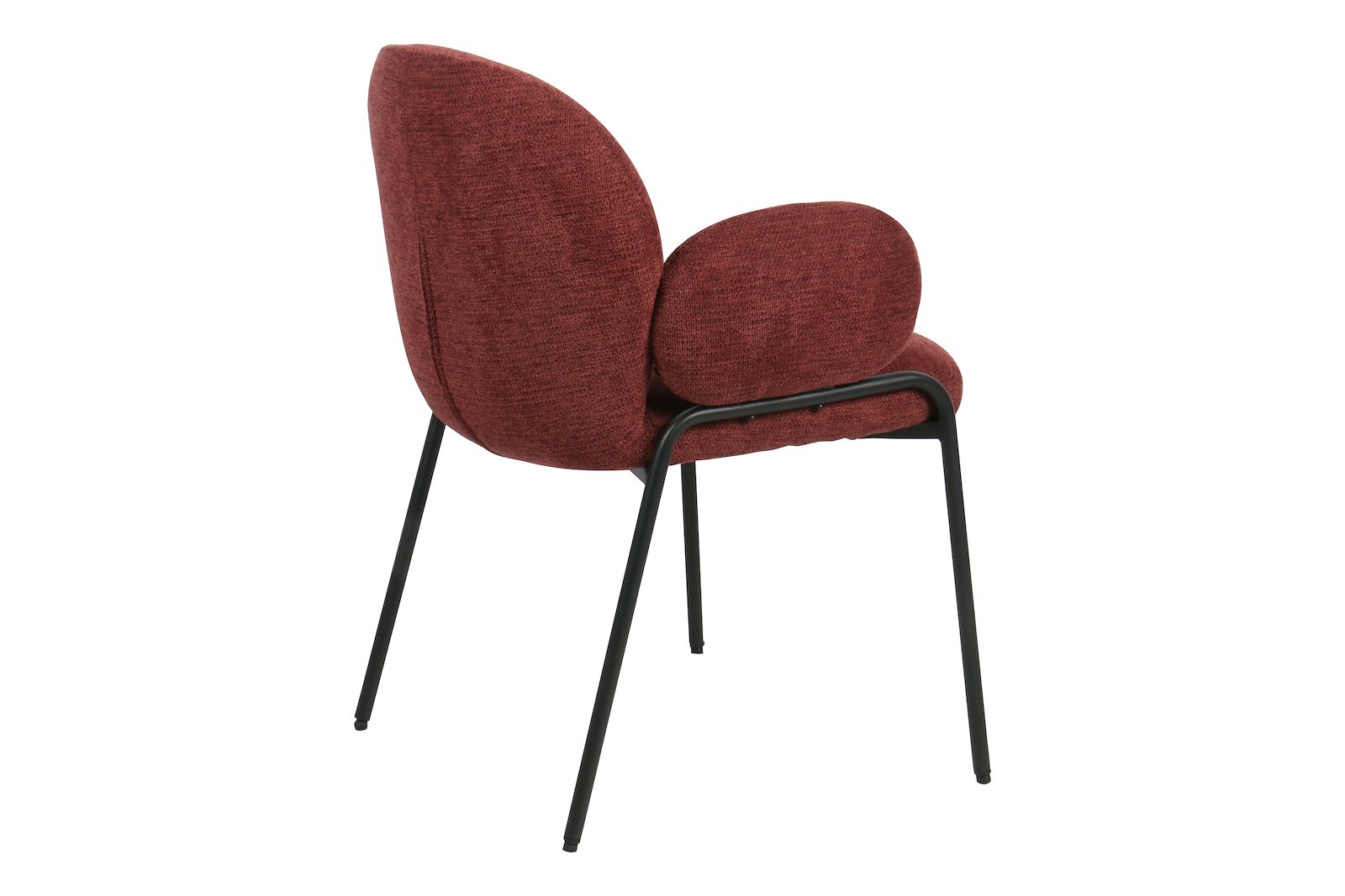 Bonnie spisestol med arm Tekstil Lord 98 Rød med sortlakkert ramme