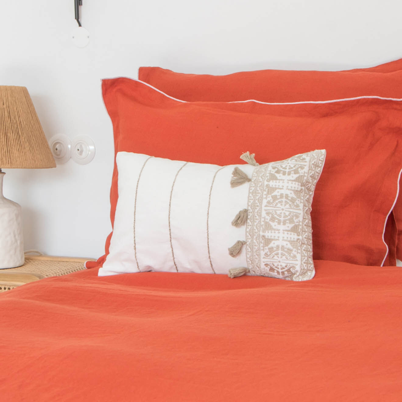 Febronie Home Housse de couette 100% Lin Hortense terracotta
