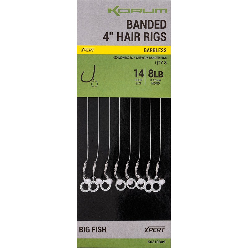 Hameçon Monté Korum Barbless Hair Rigs