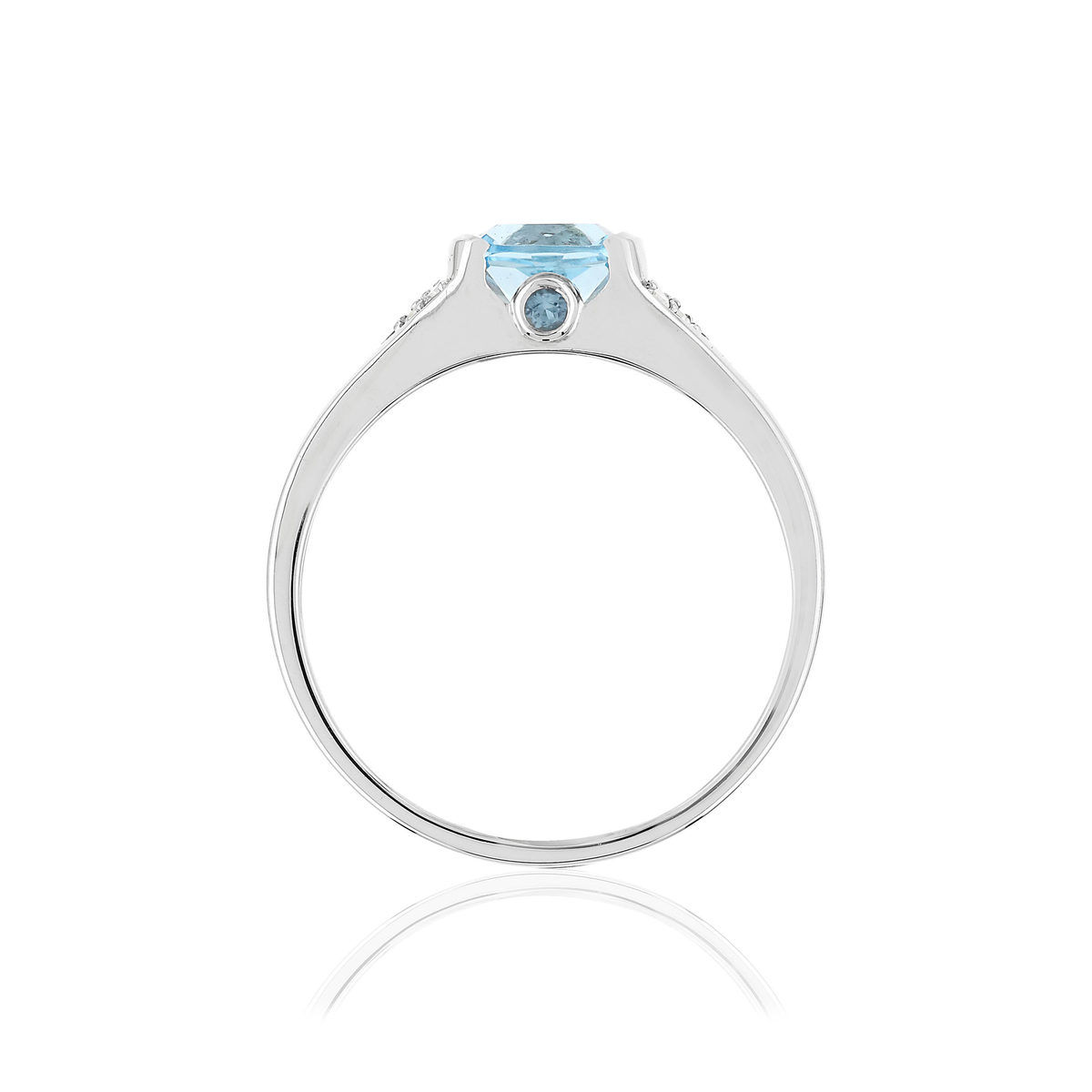 Bague or blanc 375, Topazes et diamants.
