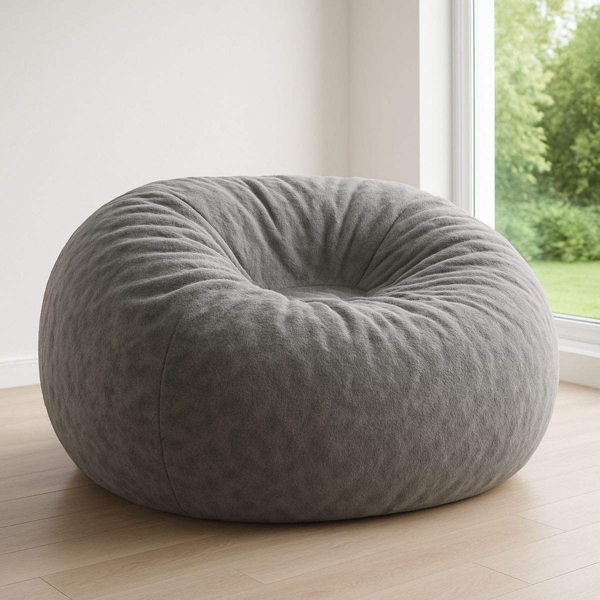 Sitzsack Sessel Polyester Grau Ø100cm