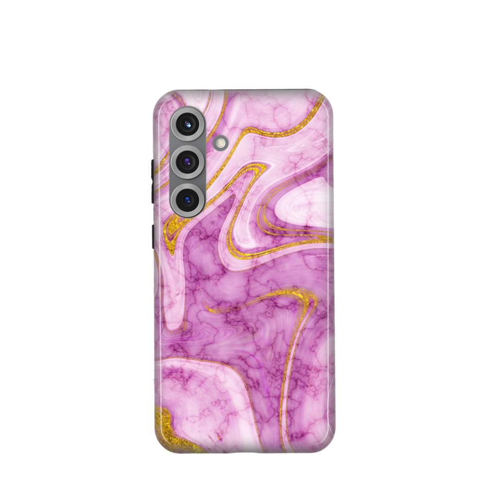 Samsung Galaxy S25 Plus Hybrid (Kunststoff / Gummi) Hülle Marmor Marble 11 - Pink