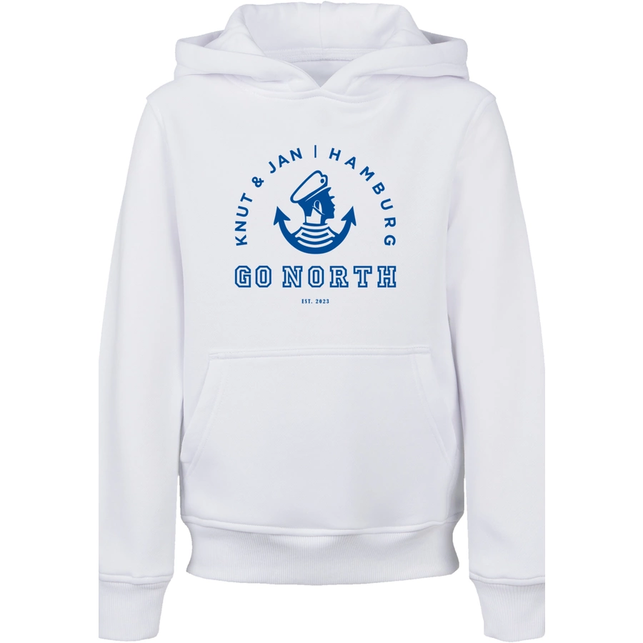 F4NT4STIC Hoodie Go North Knut & Jan Hamburg Logo weiß