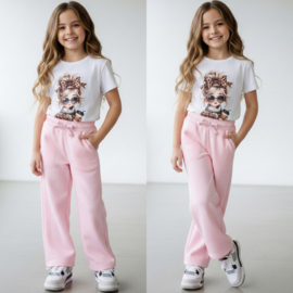 Comfy Wide Leg Jogger – Roze